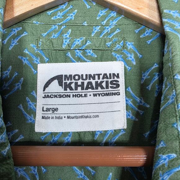 Mountain Khakis Short Sleeve Fish Button Down Shirt Size Large - Picture 5 of 7
